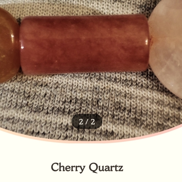 Stone Necklace Rose Quartz? Spring Jewelry Butter Lucite Carnelian? - Picture 8 of 8